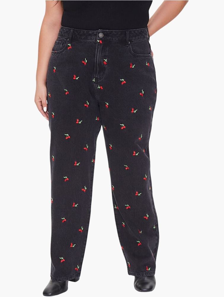 Embroidered jeans hot sale forever 21